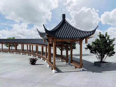 古建長廊-江西錦觀園林古建工程
